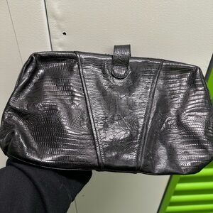 Andrea Carrano Black Leather Clutch